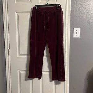 Maroon Velvet Trackpants